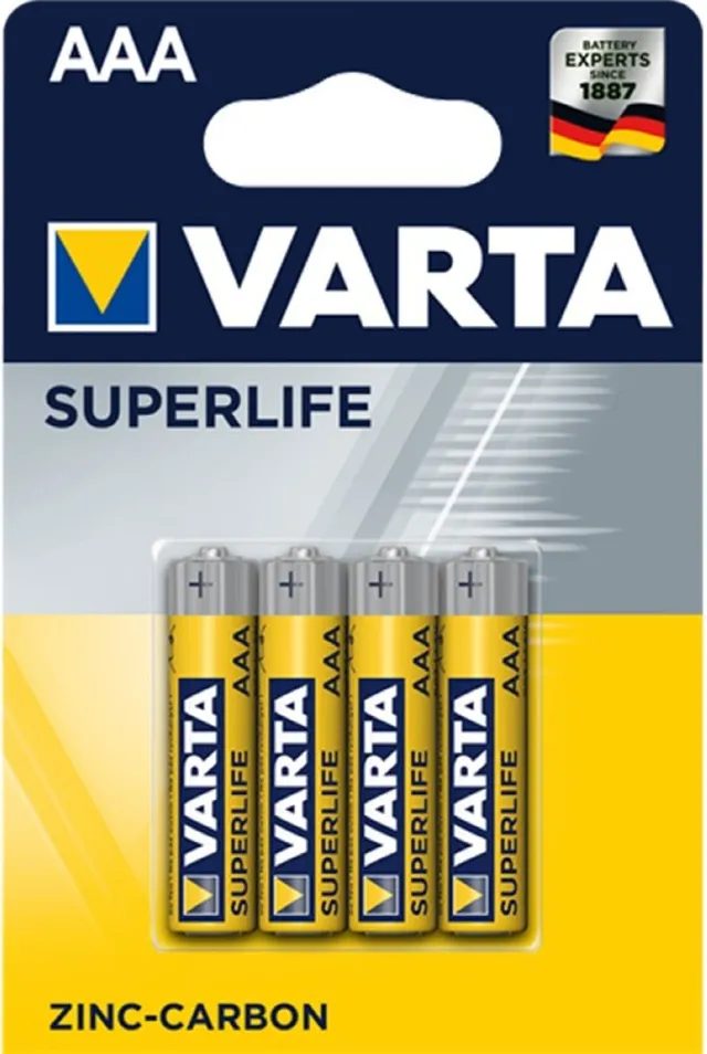 Varta Superlife AAA pile zinco carbone blister 4 pezzi