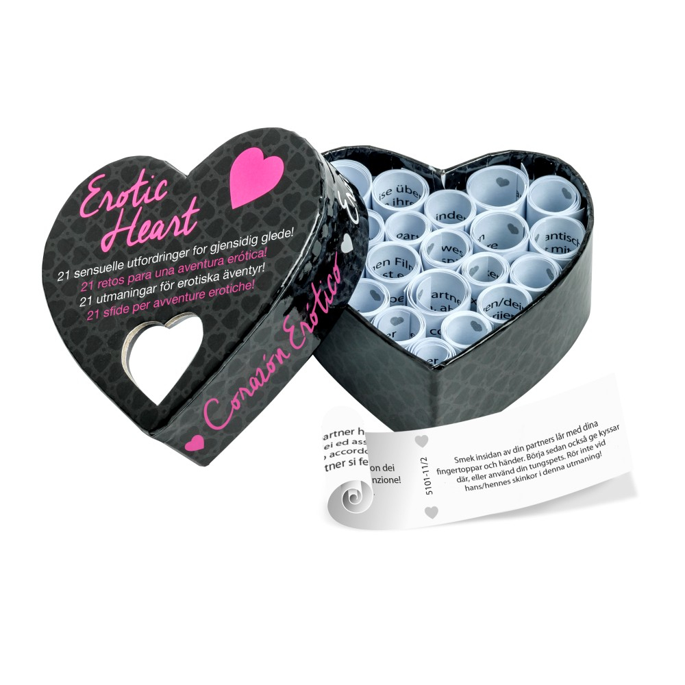 Tease & Please Erotic Heart Mini gioco di coppia 21 sfide