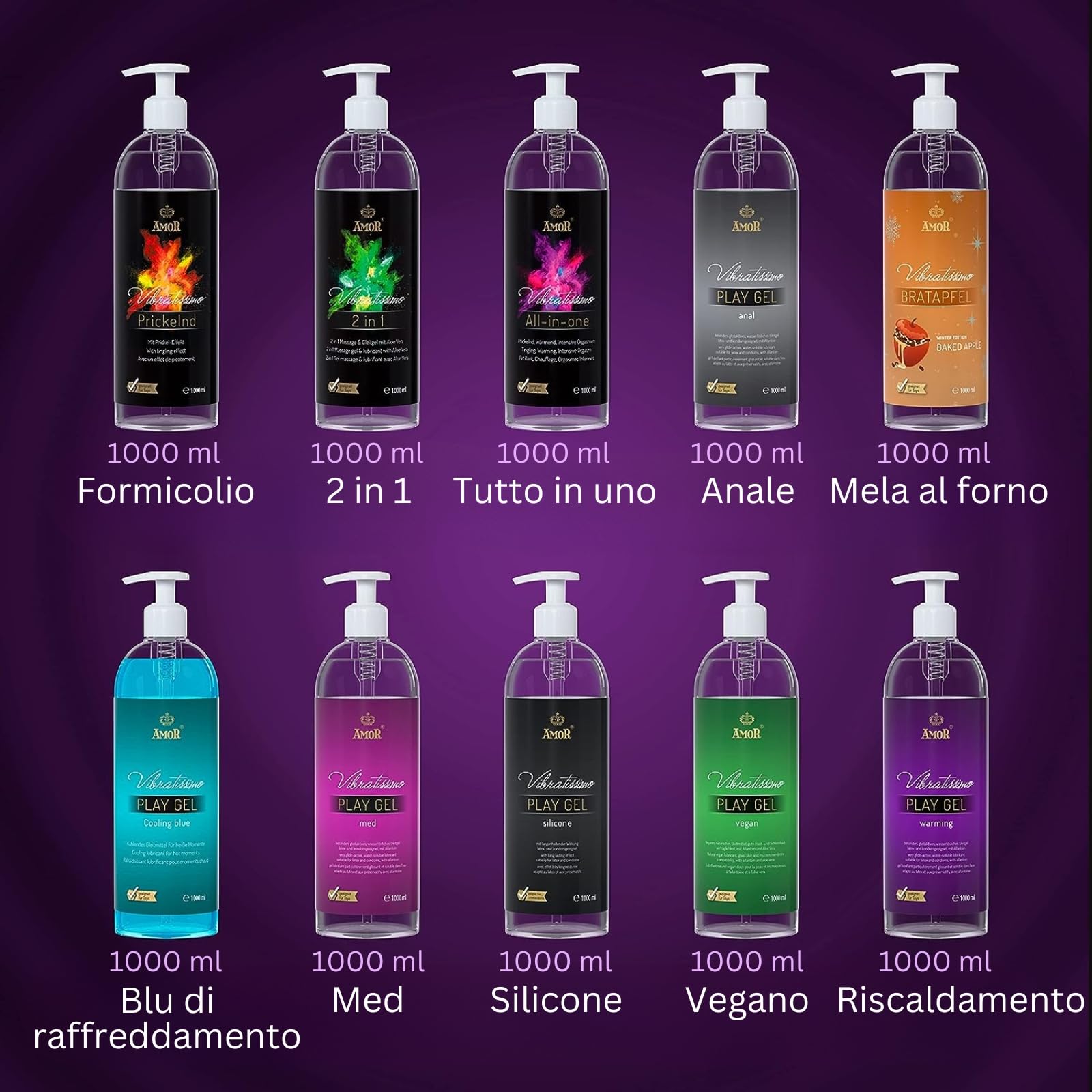 AMOR Vibratissimo Play Gel lubrificante 1000 ml base acqua
