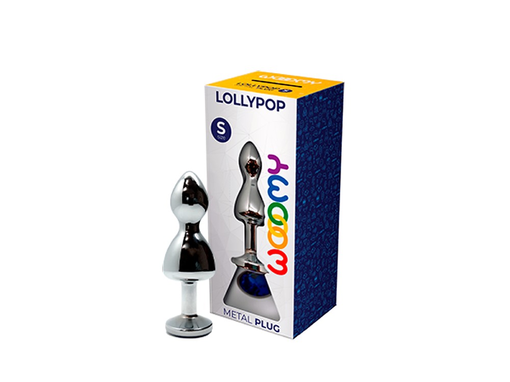 Wooomy Lollypop Blue plug anale in metallo con gioiello