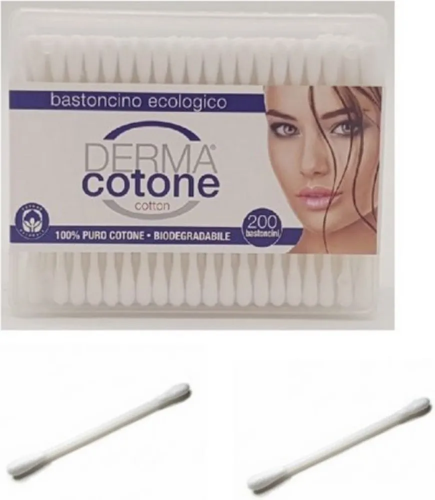 Derma Cotone bastoncini cotone igiene 200pz