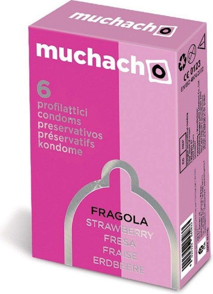 Muchacho Fragola preservativi lattice 54 mm gusto fragola