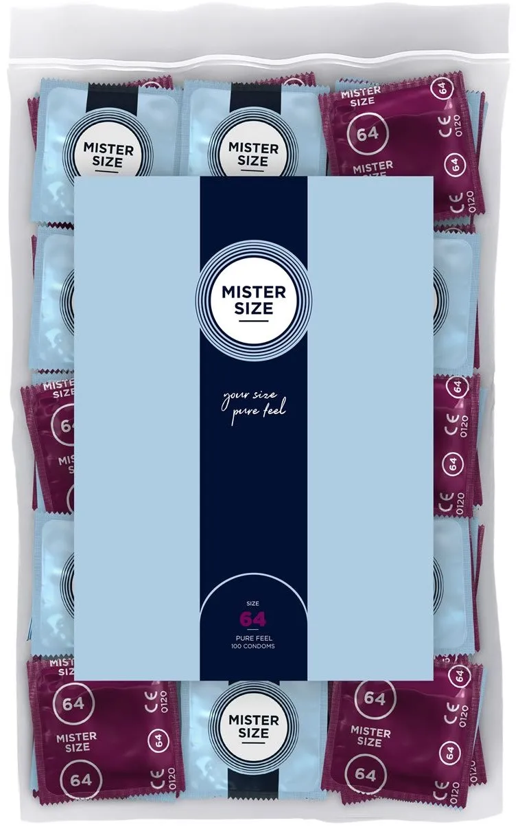 Mister Size 64 mm preservativi lattice 100 pezzi misura grande