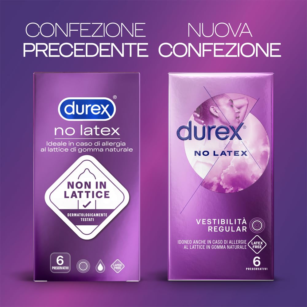 Durex No Latex preservativi senza lattice 6 pezzi