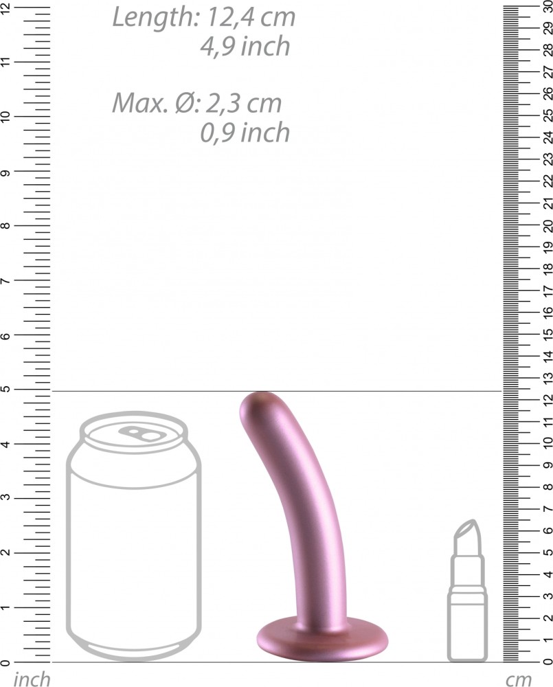 Ouch! Smooth G-Spot 5" Dildo con Ventosa Rosa in Silicone