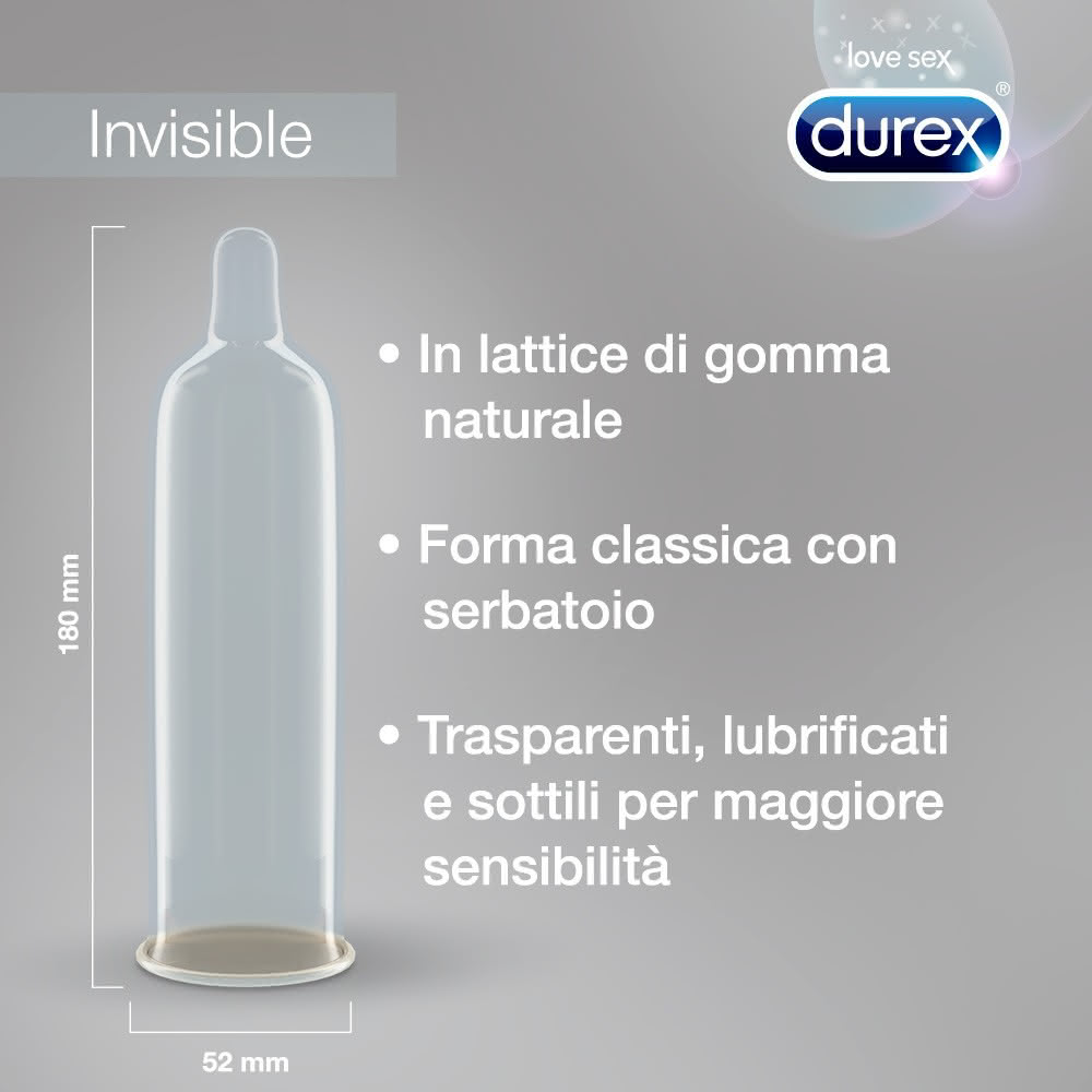 Durex Invisible preservativi ultrasottili 6 pezzi lattice