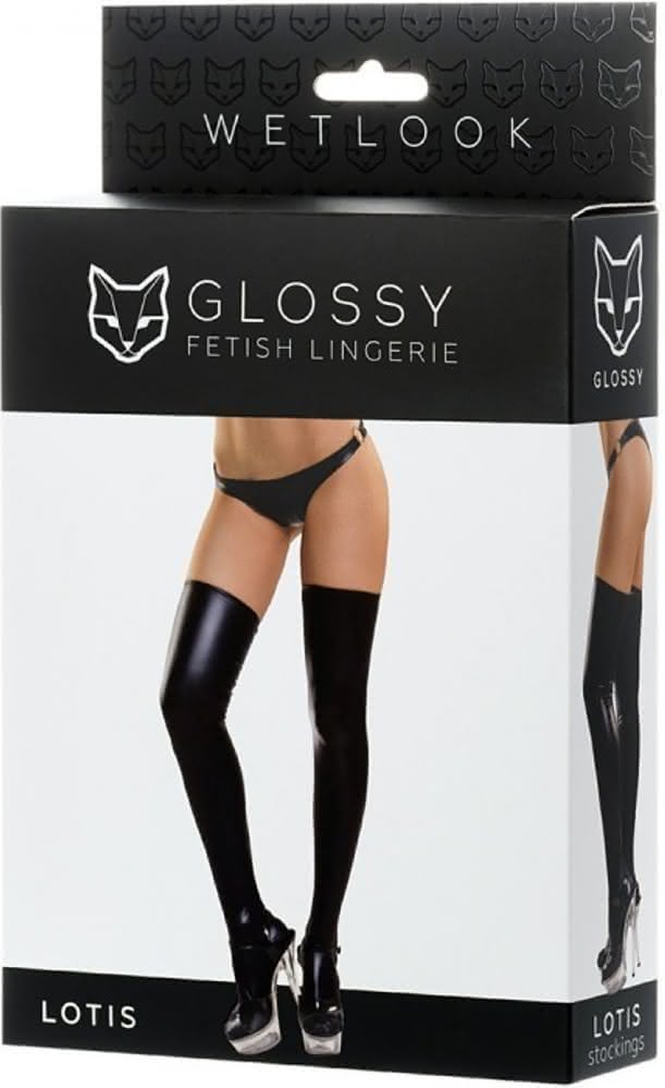 Glossy Lotis 955011 calze autoreggenti vinile nero