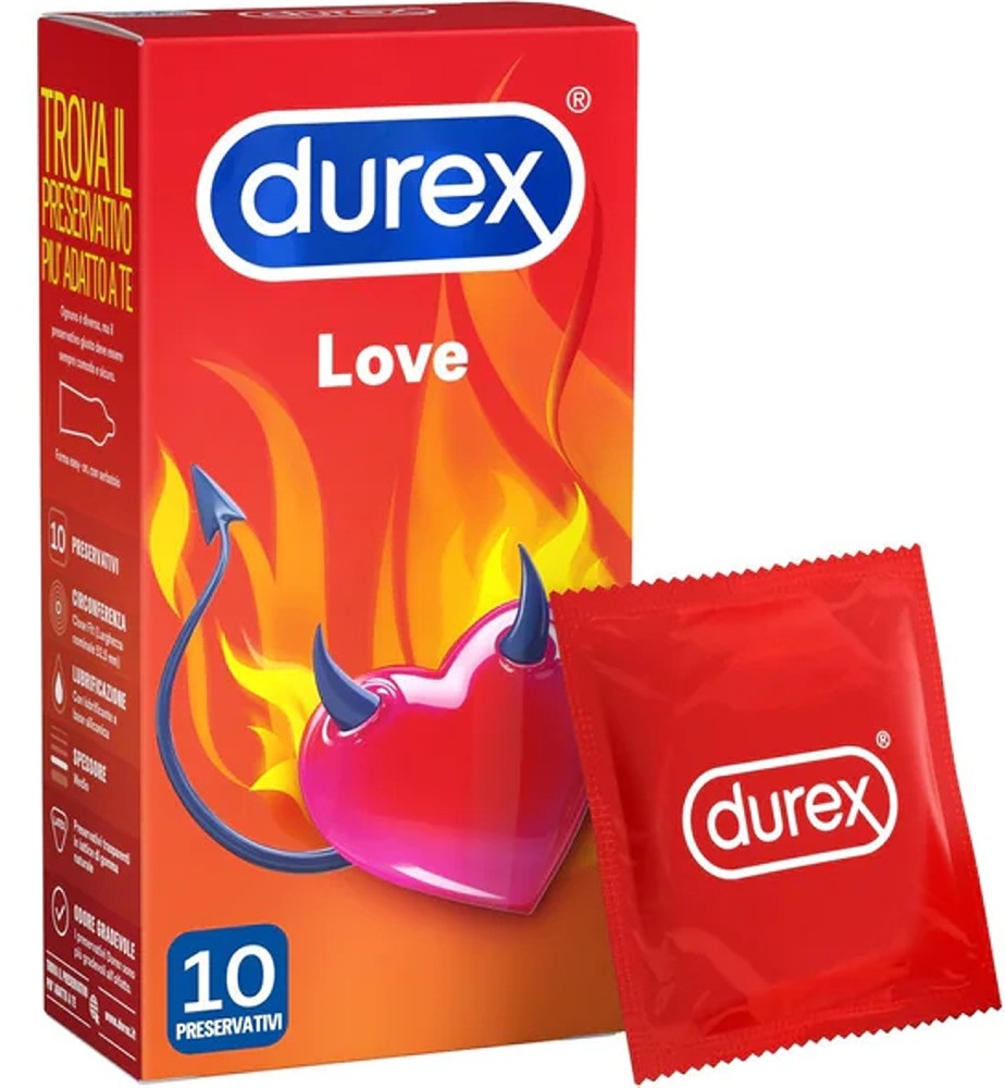 Durex Love preservativi classici lattice lubrificati aderenti