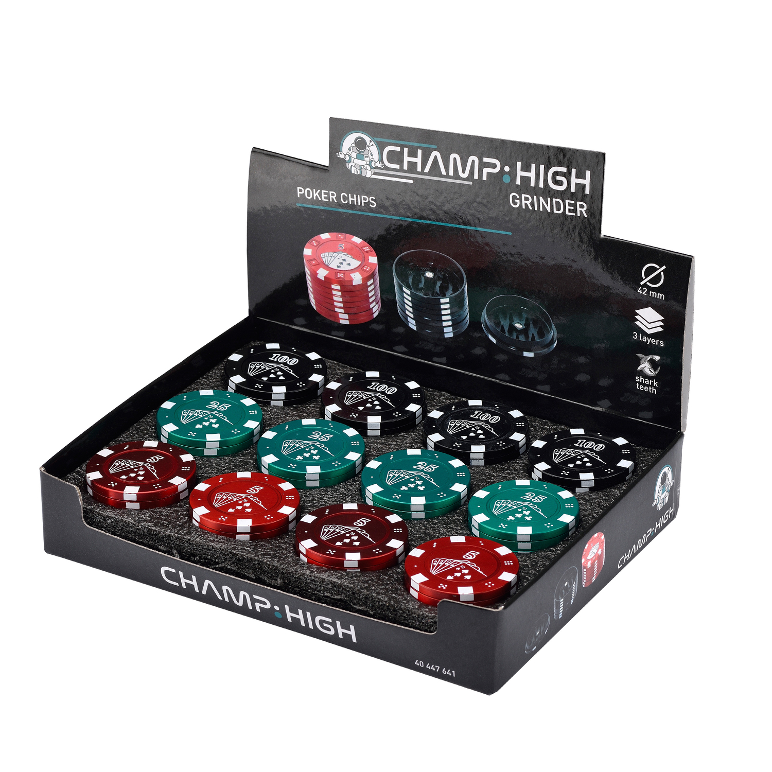 Champ High Chips grinder in metallo 42 mm 3 parti