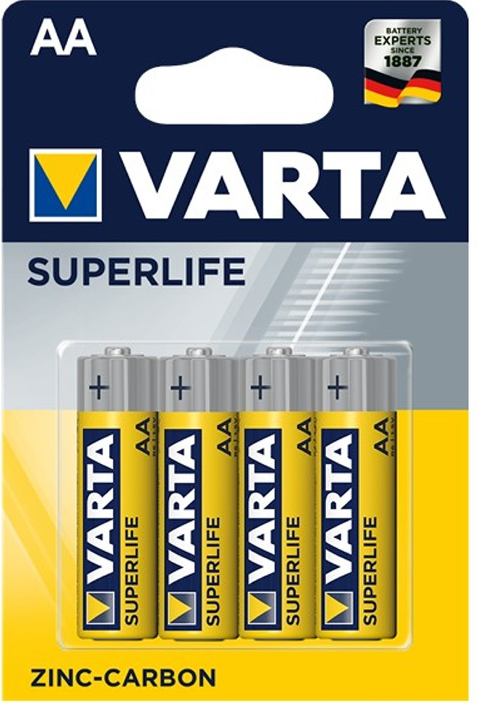 Varta Superlife AA batterie zinco carbone 4 pezzi