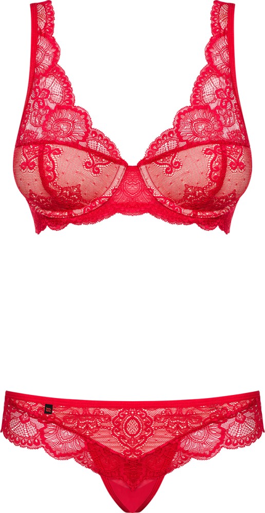 Obsessive 853-SET-3 completino intimo rosso 2 pezzi push-up