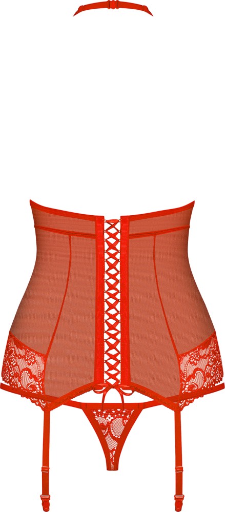 Obsessive 838-COR-3 corsetto rosso guepiere pizzo