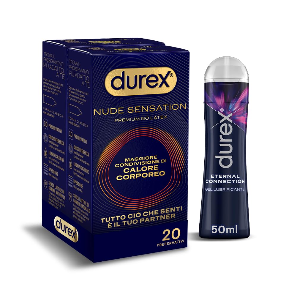 Durex Nude Sensation preservativi nitrile 20 pezzi + gel