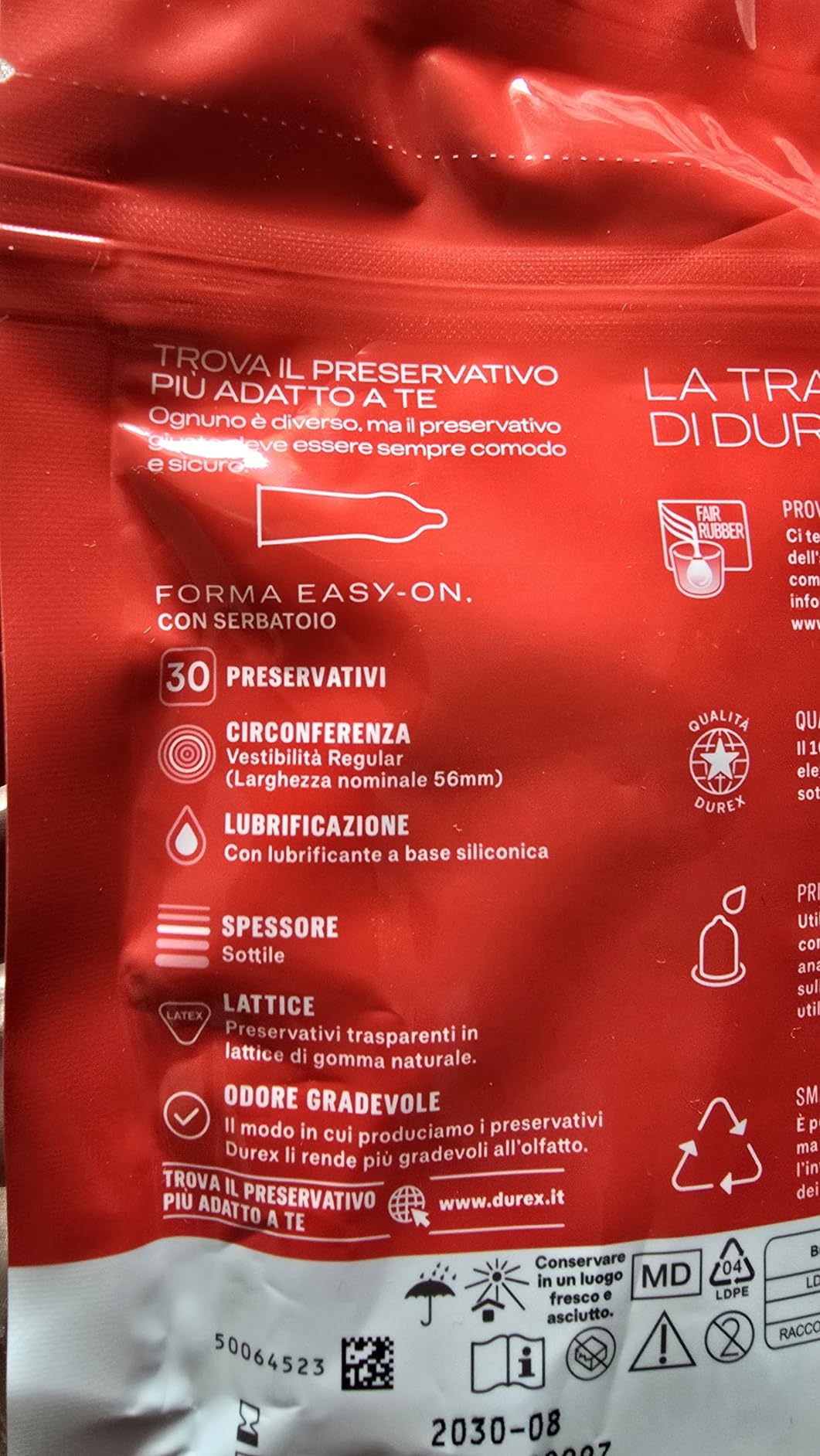 Durex SuperSottile preservativi sottili 56 mm 30 pezzi sensibili