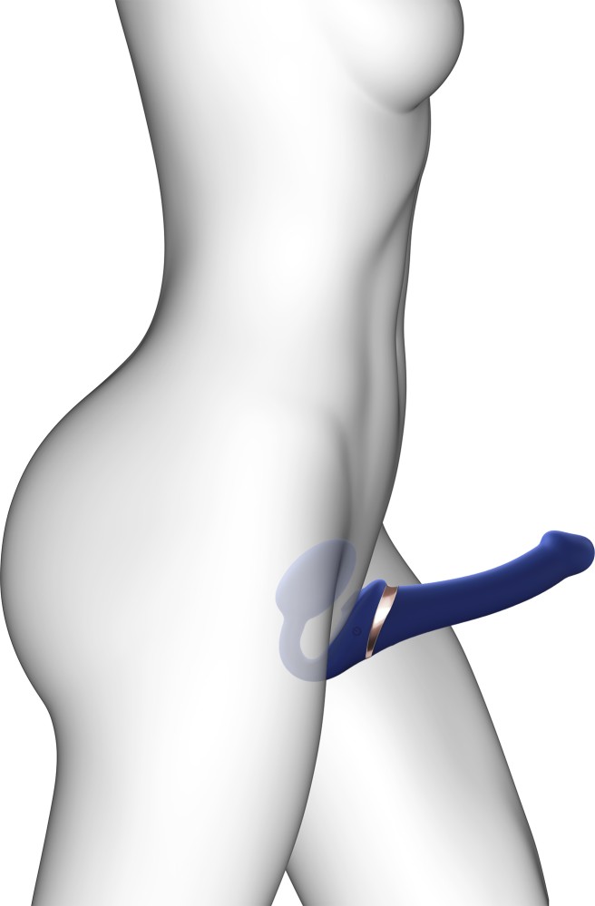 Strap-on-me Multi Orgasm Bendable strap-on blu S succhiaclitoride