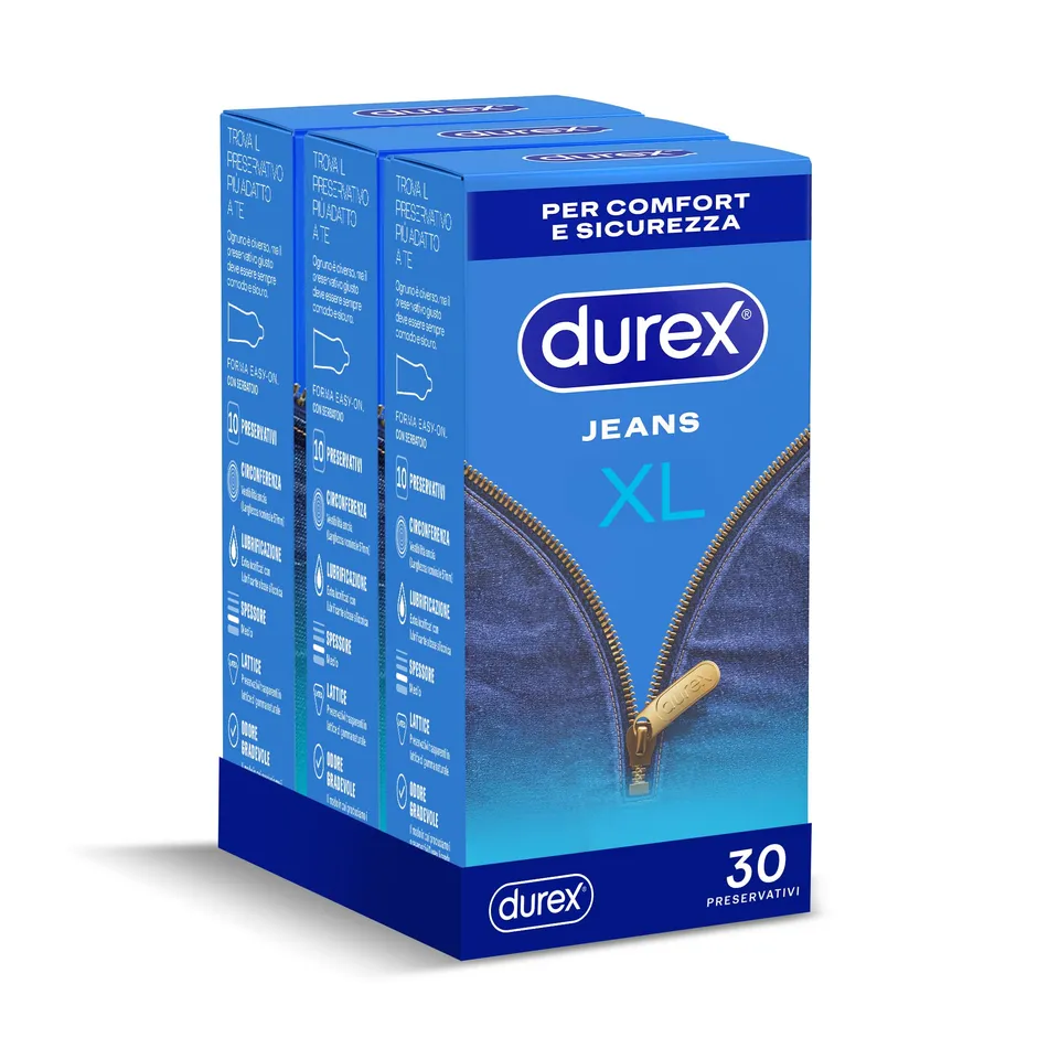 Durex Settebello XL preservativi 30 pz extra large 57 mm