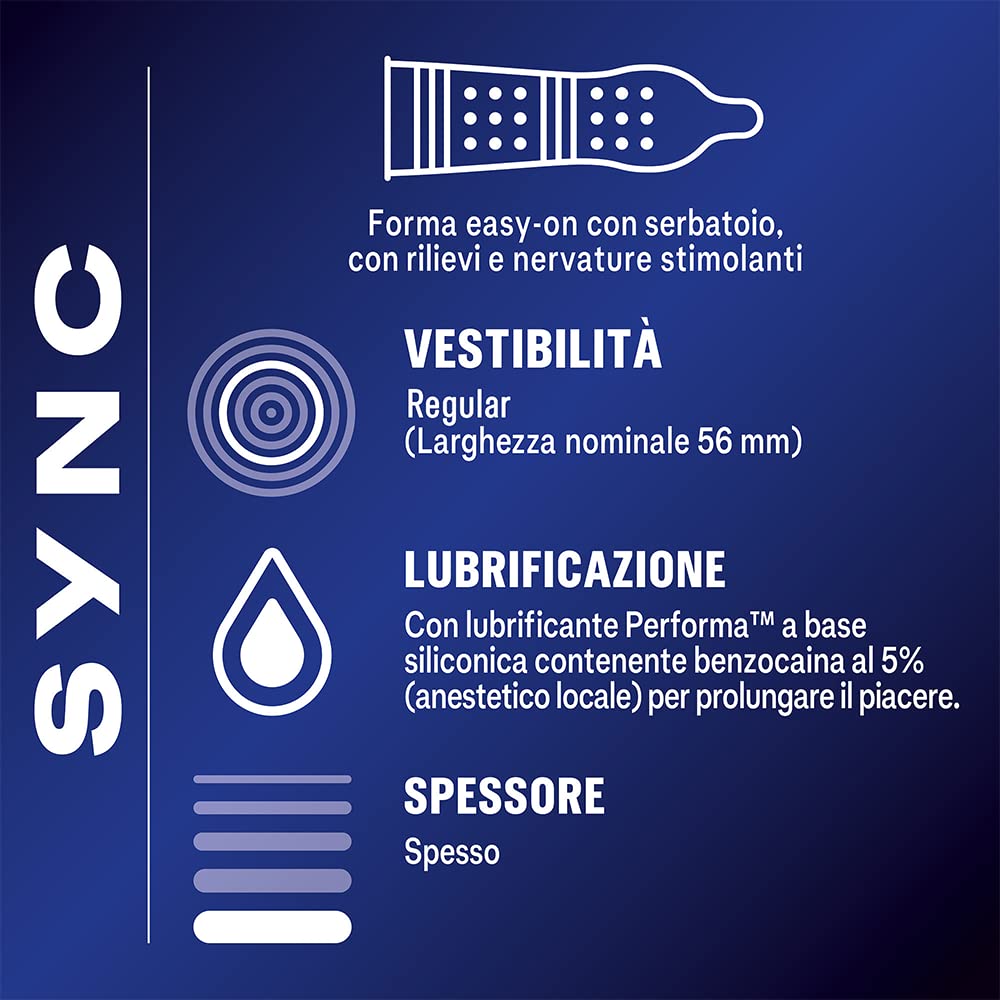 Durex Performance Kit Preservativi Retard Sync 24 pz + Gel 50ml