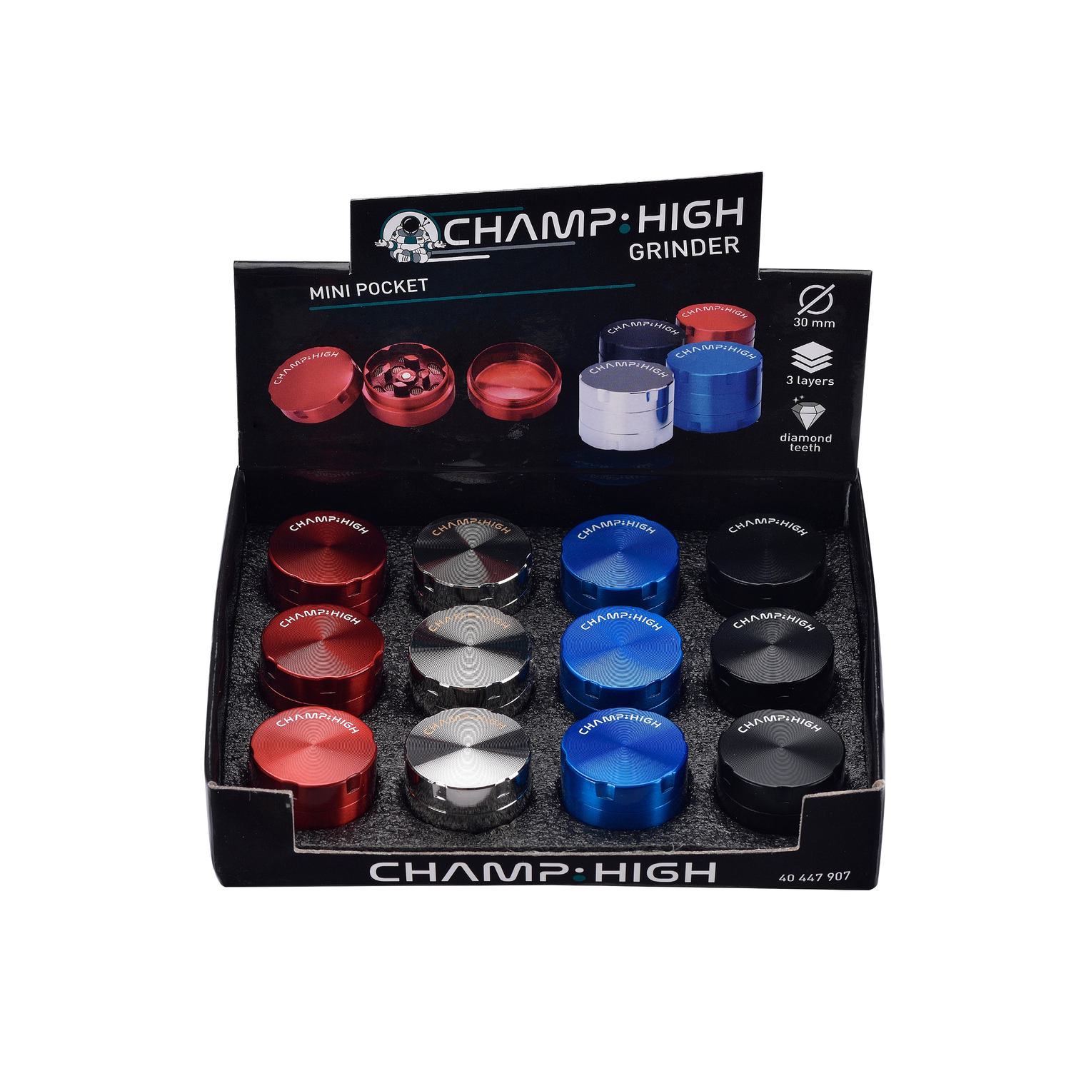 Champ High Metal Mini Grinder 30 mm metallo 3 parti