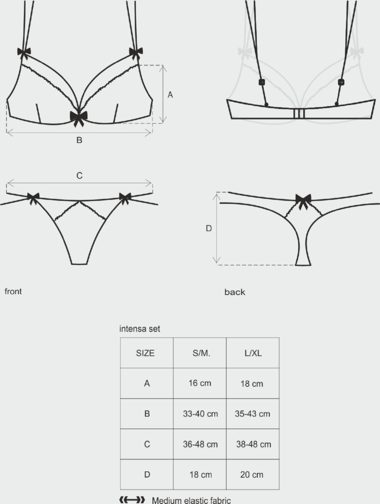 Obsessive Intensa completino reggiseno e perizoma in pizzo