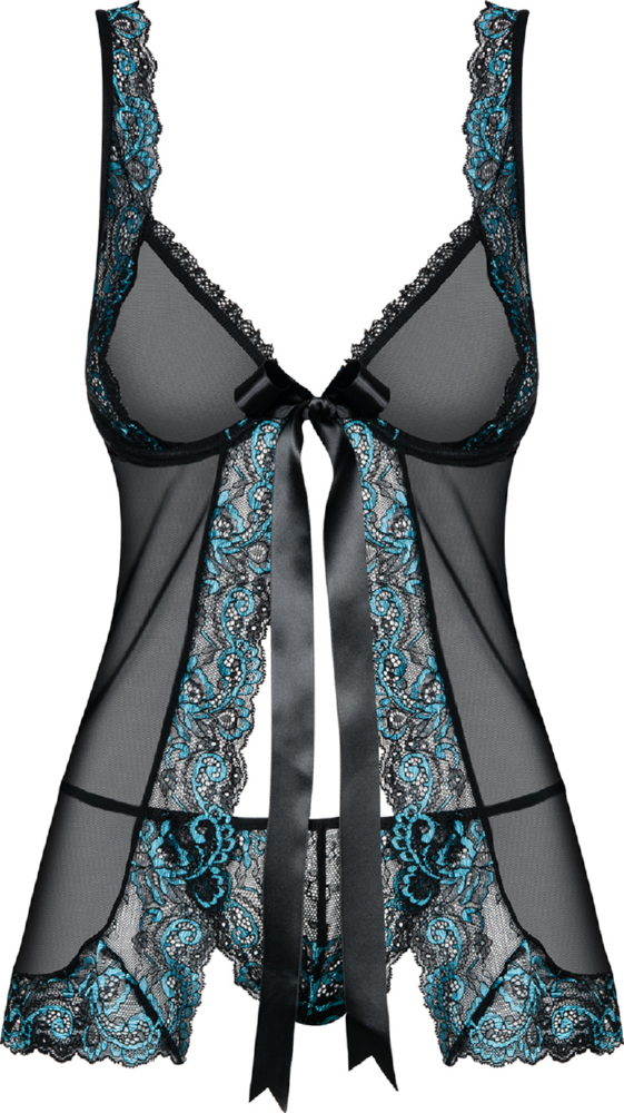 Obsessive Amanta babydoll con perizoma nero pizzo