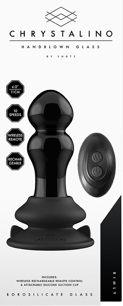 Chrystalino Rimly plug anale vibrante in vetro telecomando