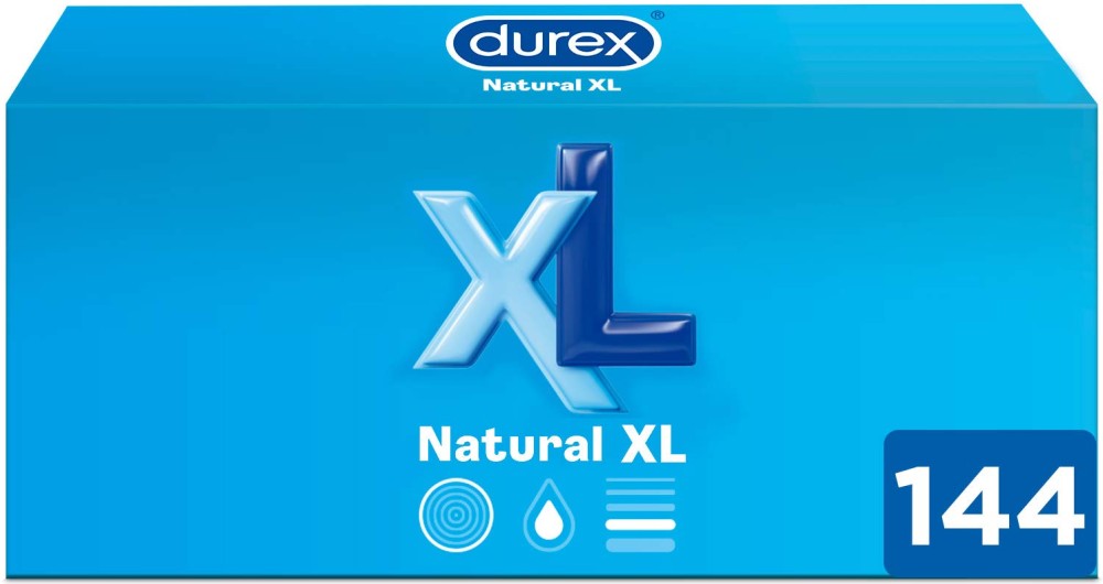 Durex Natural XL preservativi 144 pezzi extra large