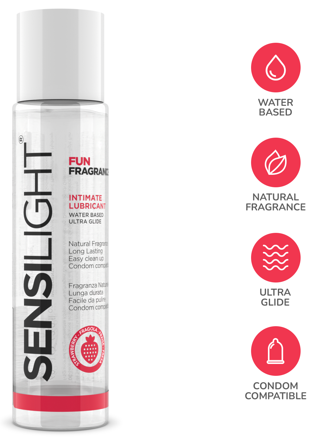 IntimateLine Sensilight FunFlavors gel fragola 60 ml base acqua