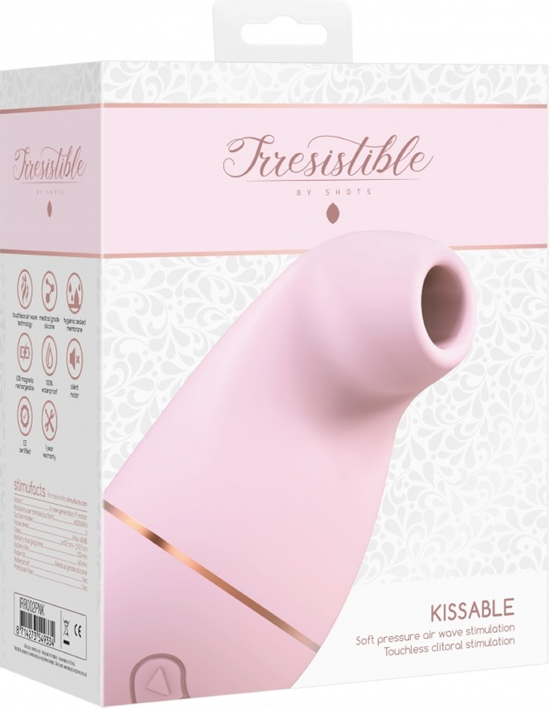 Irresistible Kissable succhiaclitoride rosa ricaricabile