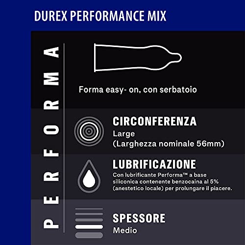 Durex Mix Performance preservativi ritardanti 24 + gel 50 ml