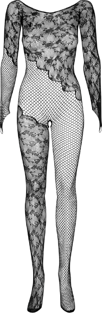Obsessive F210 catsuit bodystocking pizzo nero maniche lunghe