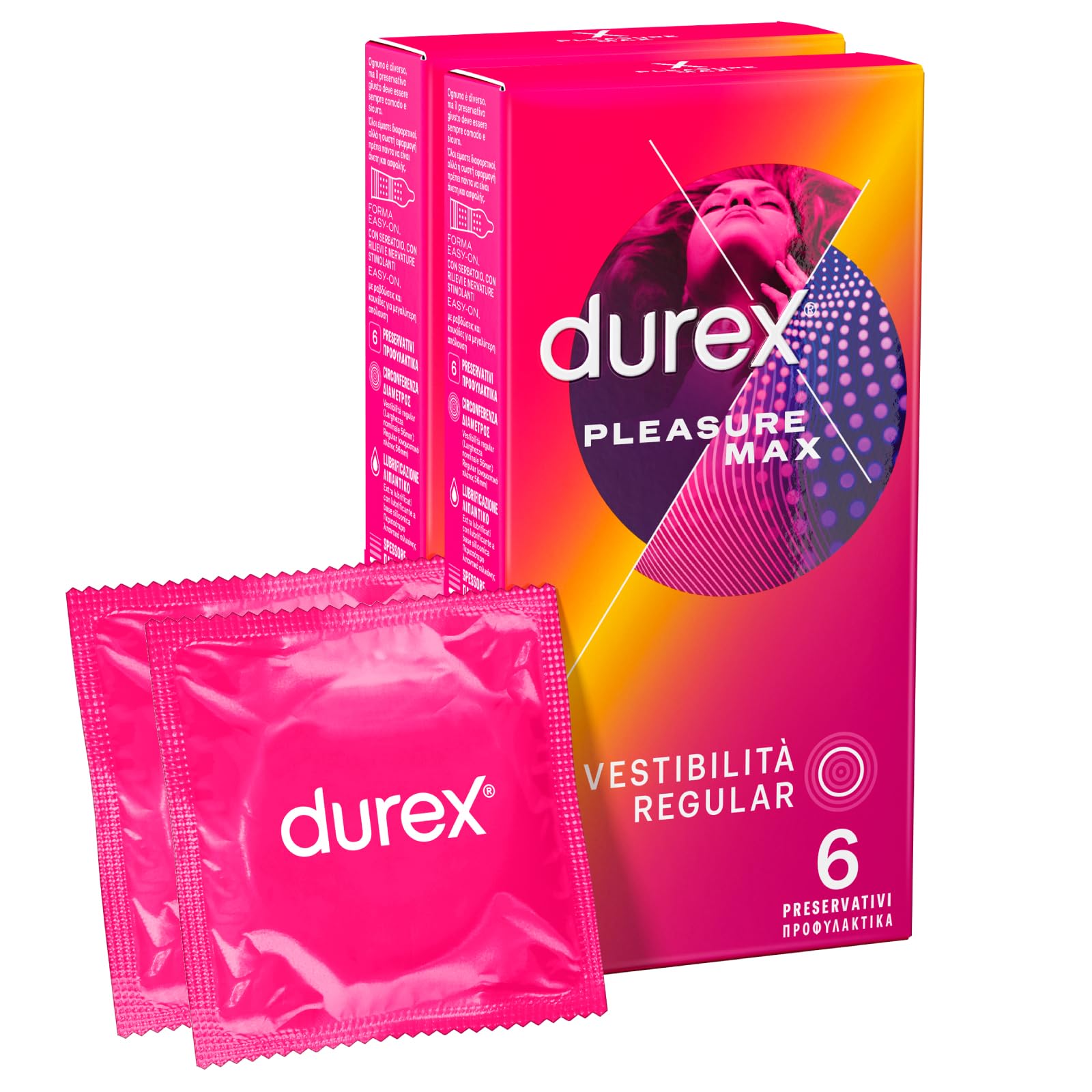 Durex Pleasuremax preservativi con nervature 12 pezzi