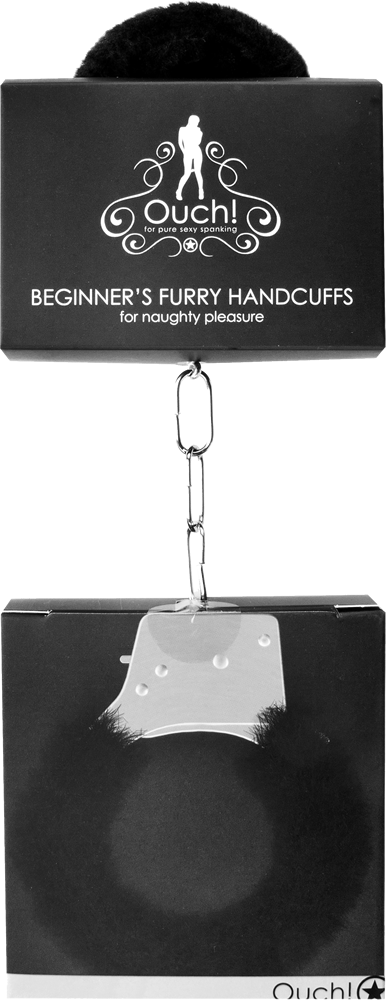 Ouch Beginner Handcuffs Furry manette peluche metallo con chiavi