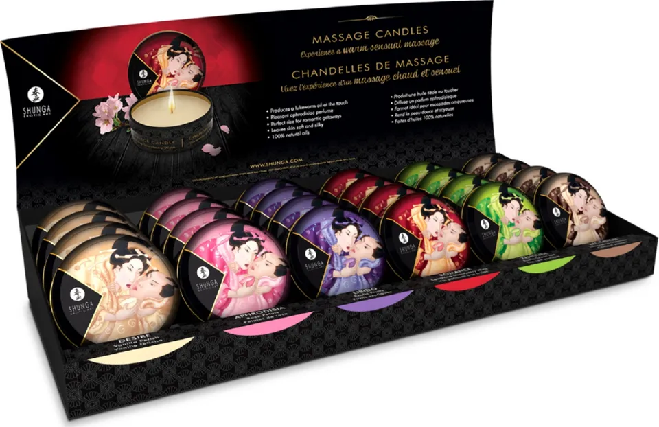 Shunga Caress Mini Candela Massaggio 24x30ml 6 Fragranze