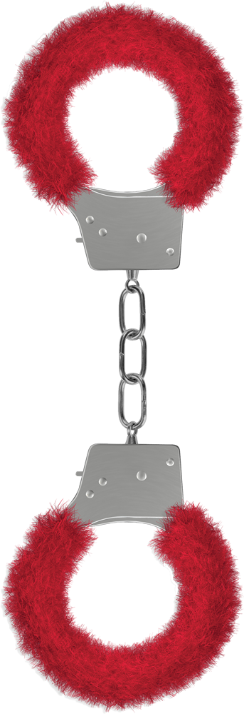 Ouch Beginner Handcuffs Furry manette peluche metallo con chiavi