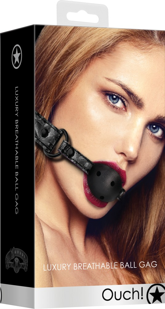 Ouch! Luxury Breathable ball gag regolabile nera
