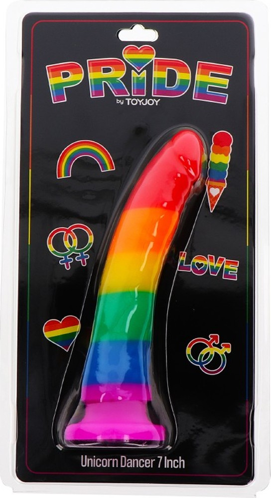 Toy Joy Pride Unicorn Dancer 7 dildo silicone rainbow con ventosa