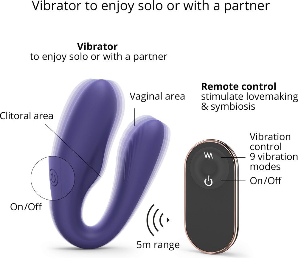 Love to Love Match Up vibratore di coppia viola telecomando