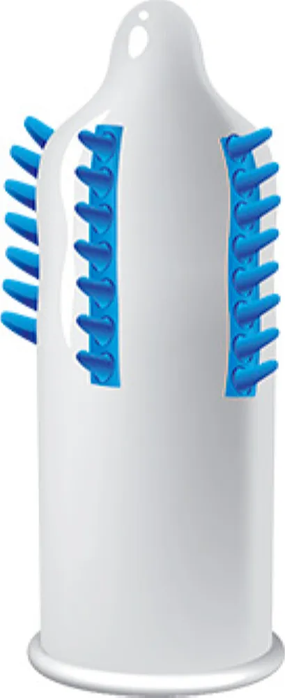 Egzo Tough Cat Blue Medium preservativi stimolanti puntinati