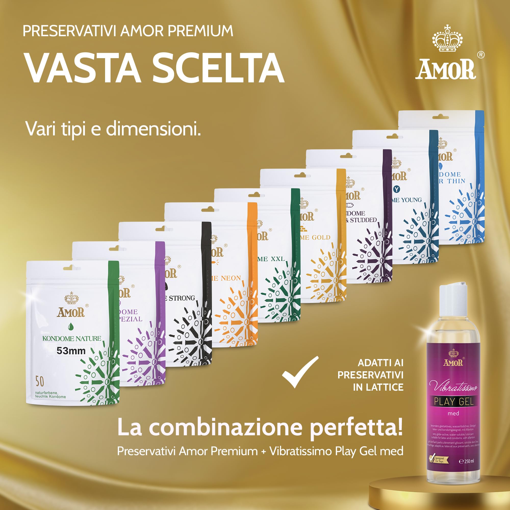 AMOR Nature 57 mm preservativi 100 pezzi trasparenti