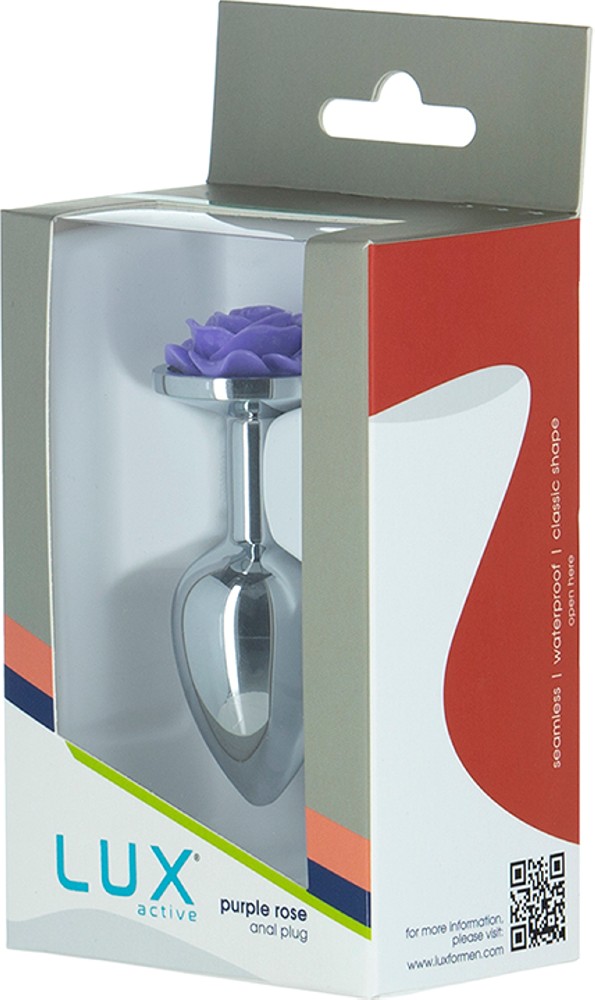 Lux Active Purple Rose plug anale metallo con bullet