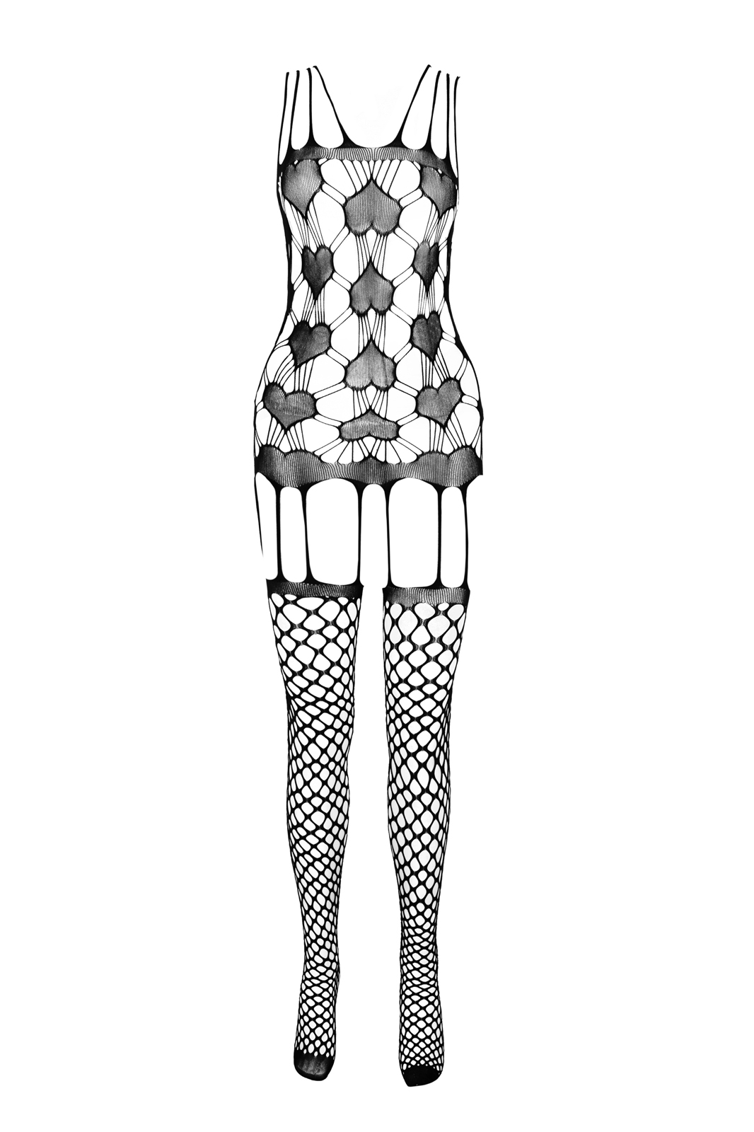 Passion BS067 bodystocking rete aperto con cuori