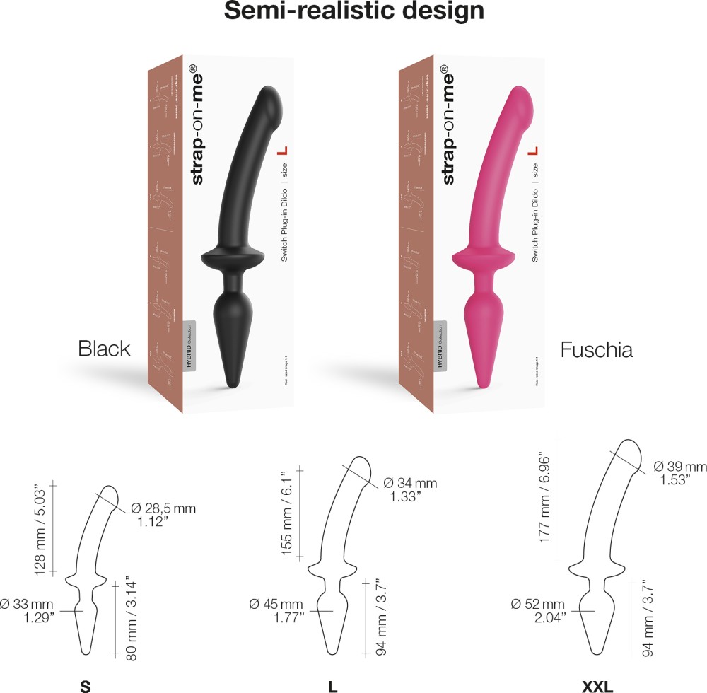 Strapon-me Switch Plug-in dildo plug fucsia S