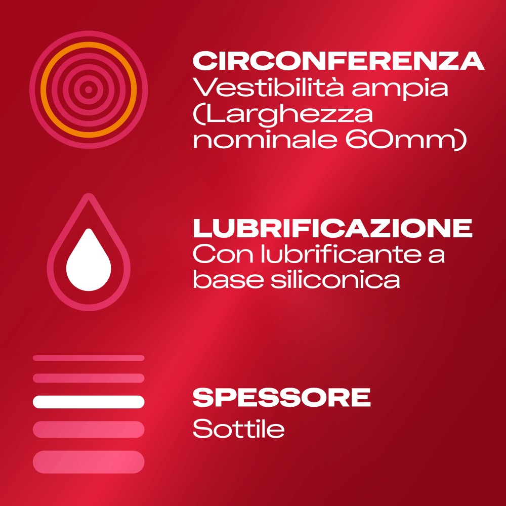 Durex Supersottile XL preservativi sottili 60 mm