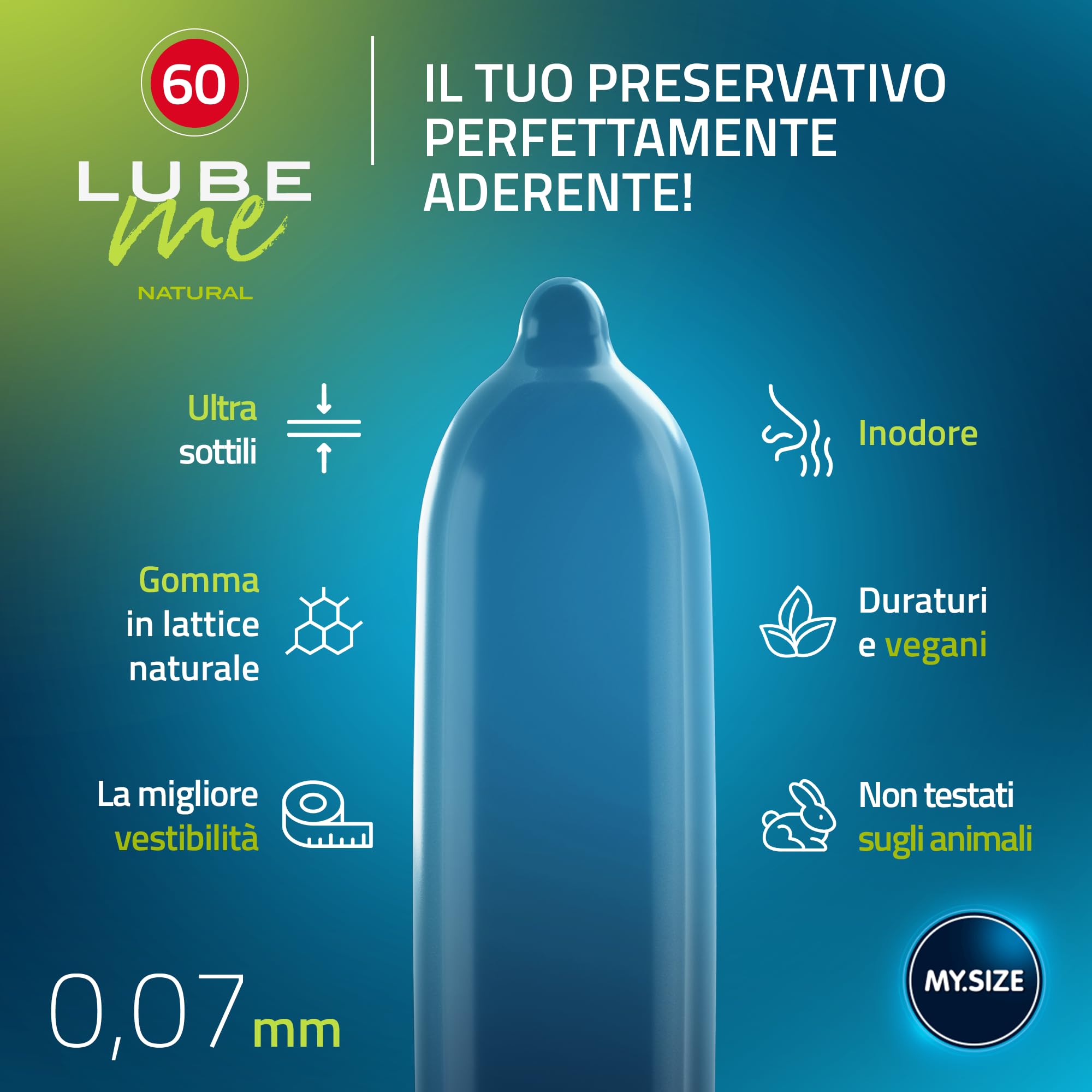MY.SIZE PRO preservativi 60 mm 36 pz + lubrificante set
