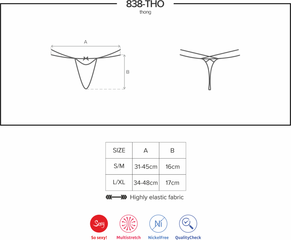 Obsessive 838-THO-3 perizoma rosso pizzo floreale