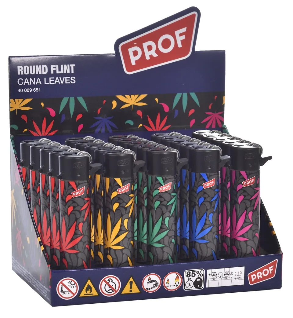 Prof Round Flint accendini pietrina canapa box 25 pezzi