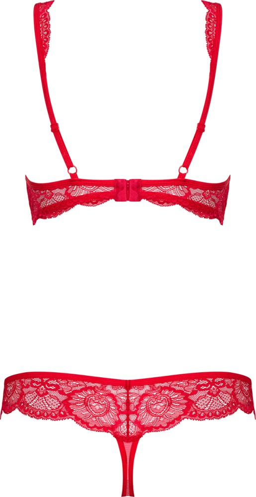 Obsessive 853-SET-3 completino intimo rosso 2 pezzi push-up