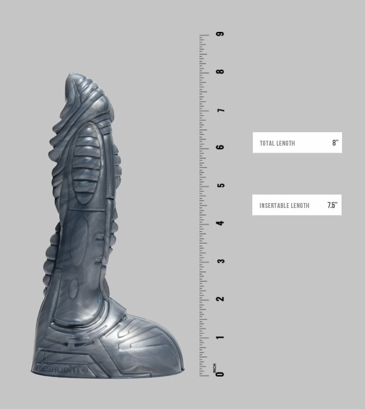 Fleshjack Cyborg Silver dildo silicone 19 cm