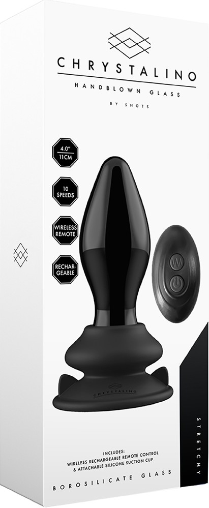 Chrystalino Stretchy plug anale vetro vibrante telecomando