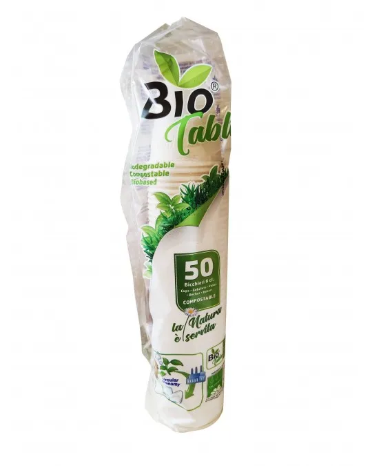 Bicchieri compostabili 80CC 50 pezzi linea vending bio
